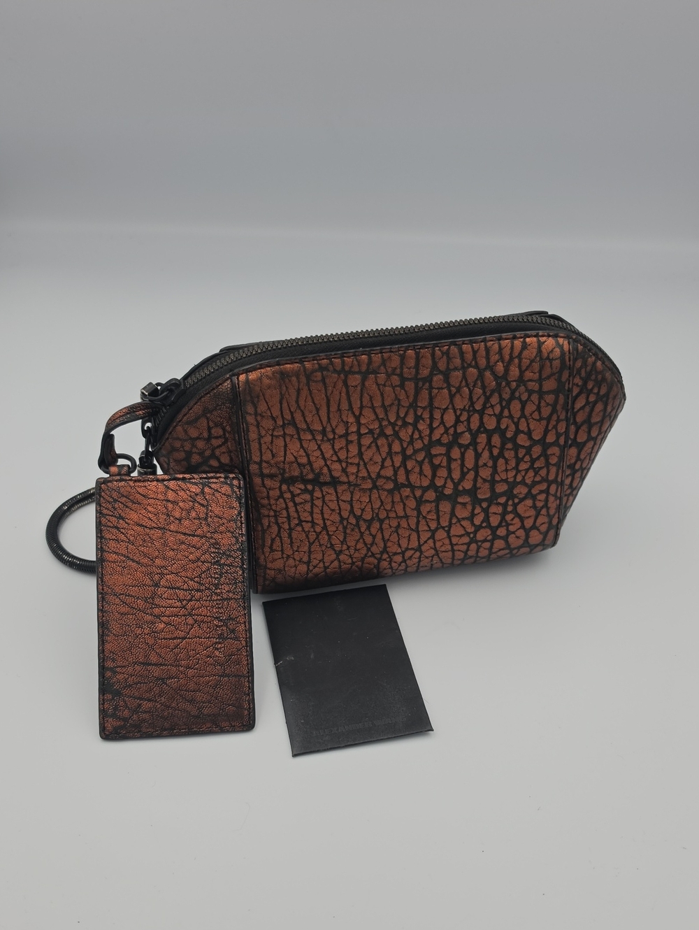 Alexander Wang Metallic Copper Textured Evening Small Wristlet W/ Mirror (EUC)🖤